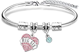 Coagurmes Sisters Rhinestones Bracelets for Women Girl Big Sister Sister Birthday Gifts Jewellery (big sis)