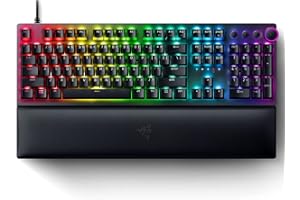 Razer Huntsman V2 (Interruptor Rojo) - Teclado Óptico para Juegos con Latencia de Entrada Casi Nula (Interruptores Ópticos Lineales Gen-2, Teclas PBT de Doble Disparo) Diseño US, Negro