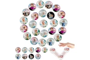 WAIMXDAO 24 Pezzi Pallina Rimbalzante, Bouncing Balls Palline Gomma Rimbalzanti, 25mm Eiskönigin Frozen Motivi Palla Rimbalzante Bambini, Riutilizzabile Pallina Feste Compleanno per Bambini