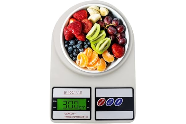 ATOM ALISTON K1 Series Digital Kitchen Weighing Scale 10 kg, Electronic Weight Machine with LCD Display for Baking, Cooking,
