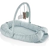 Babyjem Babynest Oyuncaklı Bebek Yatağı, Anne Baba Yanı Bebek Uyku Yastığı, Yeşil
