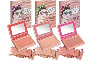 Misslyn Set 3 Palette Cipria Trucco da Donna con Specchietto, Blush Voluminizzante e Idratante