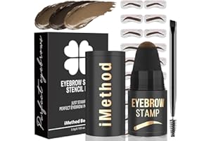 ‎IMETHOD iMethod Augenbrauen Stempel und Schablonen Kit Stamping Kit für Perfektes Augenbrauen Make-up Augenbrauen Pomade 20 Eye Brow Shaping Kit Einfach zu Bedienen Langlebig Dunkelbraun