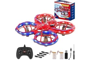 Aooess Toys for 8-12 Year Old Boys: Spider Drone for Kids Adults Gifts for 3 4 5 6 7 8 9 10 Years Old Boys Girls Birthday Presents Toy RC Helicopter Remote Control Plane with Led Lights 2 Batteries