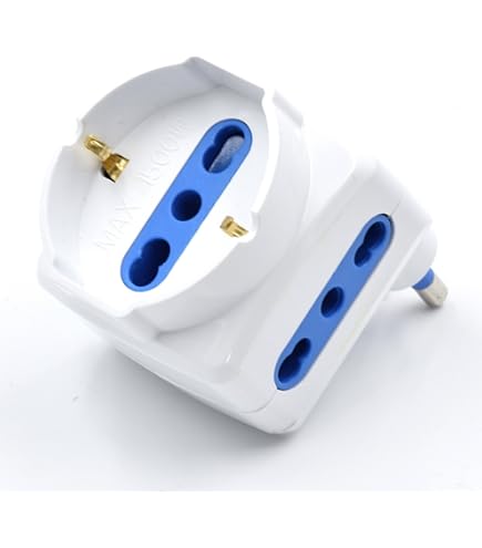 Adattatore Salvaspazio Spina E 3 Prese Piccole 10A - Bianco, Compatto Per Prese Multiple