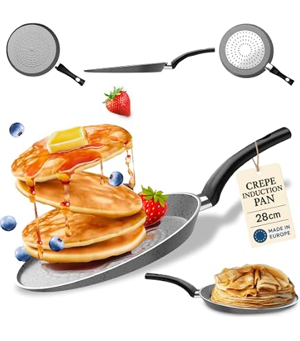 Crêpes-Pfanne 28 Cm Sitram Crêpes-Pfanne Cherry – 28 Cm, Aluminium Gepresst, Rot Metallic – Antihaftbeschichtung, 2,5 Mm Stark – Für Alle Herdarten, Auch Induktion – Spülmaschinenfest – Der Klassiker Für Crêpes & Pfannkuchen