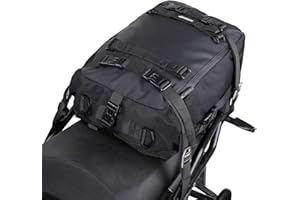 Rhinowalk Motor Pannier Bag 10/20/30L Multifunctional Waterproof Rear Rack Trunk Motorcycle Seat Bag, Black 20L