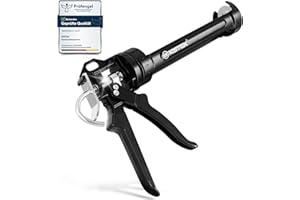 KISTEK® Profi Kartuschenpresse [150-310ml] - Silikonspritze mit 24:1 Übersetzung inkl. Ratgeber - Kartuschenpistole mit gummierten Griffen - Silikonpistole für Silikon, Acryl, Mörtel & Klebstoffe