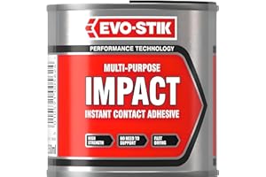 AXPOWER INSPIRATIONAL TECHNOLOGY EMPOWERING PEOPLE Evo-Stik Fast Drying Strong Hold Impact Adhesive Contact Glue 250ml Tin, High Strength Bond for Wood, Metal, Rubber, Leather, and Plastics – Solvent-Based, Pack of 1