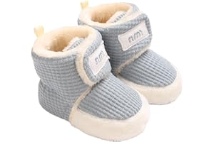 TMEOG Bottines Bébé Chausson Hiver Antiderapant Bottes Bebe Fourrés Chaussons Chaud Polaire Bebe Bottillons Petite Chaussure Naissance pour Bebe Fille Garçon 0-18 Mois