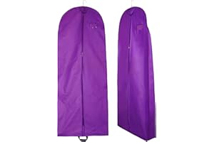 Goal Winners Breathable Wedding Gown Long Dress Bridesmaid Showerproof Garment Clothes Cover Storage Bags - 183cm (72 Inch) With 20cm (8 Inch) Tapered Gusset - Purple