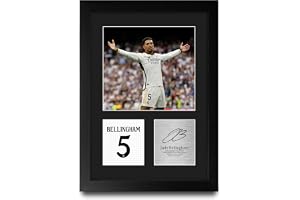HWC Trading Jude Bellingham Gåvor Tryckt Signerad Autograf Bild För Fotbollsfans Och Supportrar - A4 Porträtt Inramad