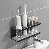 Portaspazzolino Da Bagno PARKMANI – Organizer Con Divisori Per Spazzolini Elettrici E Dentifricio (Bianco)