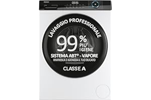 Haier I-Pro Serie 3, Lavatrice a carica frontale 9 KG, Libera Installazione, Classe A, 1400 giri, Opzione Vapore, 15 programmi, Partenza Ritardata, AxLxP 85x60x67 cm, Bianca - HW90-BP14939-S