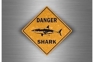 Akachafactory Naklejka na samochód, motocykl, tuning, motyw rekina, napis "Danger Shark"