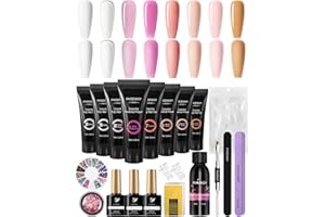 ‎PHOENIXY Poly Nagelgel Set, Phoenixy 8 Stk. Poly Nagelverlängerungs Gel Nude Farben Poly Nagel Extension Gel Starter Set Geschenk für Damen