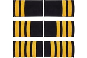 AHANDMAKER 3 paia di spalline per uniformi pilota di compagnie aeree, alette a spalla divisa pilota, alette a spalla tradizionali, capitano, badge con strisce dorate