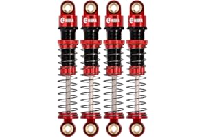 INJORA 45mm Shocks Aluminum Threaded Absorber Oil Damper for FMS FCX24 FCX18 1/24 RC Crawler Upgrade, Red