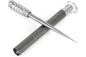 aZengear Titane Cure-Dents Porte-clés de Poche - Métal, Léger, Portable, Réutilisable - Idéal pour Le Camping, L'extérieur, Les Voyages, Les Pique-niques