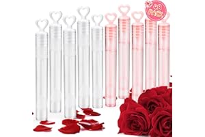 Fegalop Wedding Bubble Wands, 48 Pack Mini Heart Wand Bubbles Party Favors for Weddings and Anniversaries Wonderful Wedding Bubble Maker Bubble Toys for Kids Boys Girls（White &Pink）