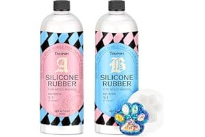 Teexpert Super Elastic Silicone Mold Making Kit, 10OZ Translucent Soft Mold Making Silicone Rubber, Fast Cure Liquid Silicone Rubber Ideal for Casting Resin, Silicone, Candle, Soap Molds Making