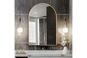 NEUWEABY Arched Wall Mirror for Bathroom, 50x75 cm Arched Mirror Wall Mounted with Metal Frame, Gold Vanity Decor for Mantle, Bedroom, Entryway, Living Room