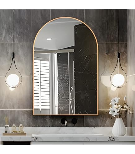 Arch Badkamer LED-spiegel met licht 40x60cm Arch Light Up Mirror voor badkamer Wandgemonteerde make-upspiegel Dimbaar 3 kleuren 50x80cm Smart Badkamer Light Arch Mirror (Size: 50x80cm/19.7x3
