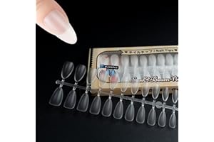 Sun&Beam Nails Sztuczne końcówki do paznokci, pełne pokrycie z przezroczystego akrylu, do salonów manicure, Nail Art 15 rozmiarów, 240 sztuk (średni migdał)