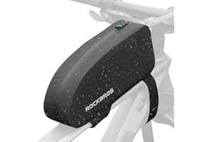 ROCKBROS Bike Frame Bag 100% Waterproof, Robust & Secure Fastening Bicycle Bag Handlebar Pack Top Tube Pouch Black 1.6 L for Road Bike MTB