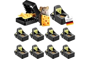 ETIEVORT 10er Set Mausefalle, Profi Mäusefalle Schlagfalle Rattenfalle, Wiederverwendbar Mausfallen für Drinnen, Kleine Mausefalle mit köder, Robust und Langlebig Mäusefallen, Mouse Trap für Haus und Garten