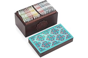 Octavius | Assorted Tea Bag Sampler Gift Set - 6 Tea Flavors | 30 Counts - Black & Green Tea | Tea Sampler Pack | Ornate Floral Wooden Tea Set Gift | Pack of 1