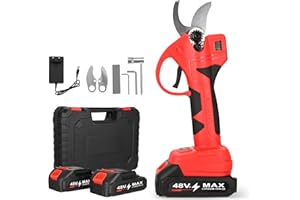 LIFEJXWEN Gartenschere Elektrische mit 2 x 2000mAh Wiederaufladbar Batterie und LCD Anzeige, Akku Astschere 30 mm Schnittdurchmesser, Obstbaumschere für Gärten Gartenarbeit und Äste Beschneidung
