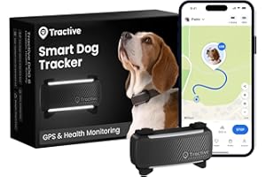 Tractive Smart Dog Tracker | 2025 Edition | Real-time GPS Tracking | Escape & Health Alerts | Vitals Monitoring | Market Leader (Black)