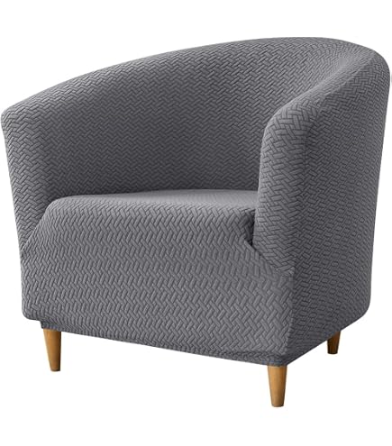 Highdi Copripoltrona 1 Posto Chesterfield Elasticizzato, Fantasia Geometria Grigia, Lavabile E Antiscivolo, Per Soggiorno E Bar
