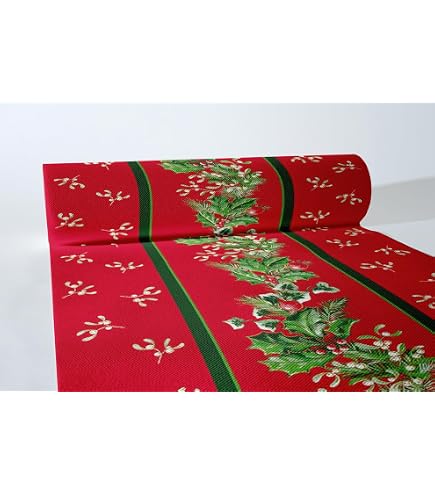 Sovie HORECA Tischläufer 'Marvin' – Weihnachtsdesign, Airlaid, 40 Cm X 24 M, Bordeaux