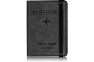 Toctax Custodia per passaporto, copertina per passaporto con blocco RFID, supporto per passaporto per donna e uomo, custodia da viaggio per documenti di viaggio