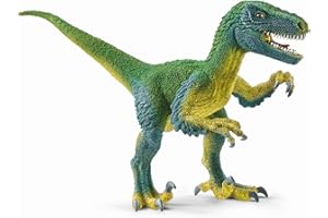 SCHLEICH Dinosaurs | Velociraptor 14585 | detailgetreuer Dino mit beweglichem Kiefer und Armen | tolles Geschenk für Mädchen und Jungen Dinosaurier Spielzeug ab 3 Jahre | 18 x 6 x 10 cm
