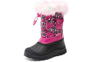 DREAM PAIRS Boys Girls Snow Boots Kids Insulated Waterproof Walking Boots Non-slip Sole Outdoor Boots