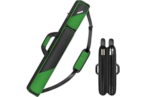 PEKREWS Tasche für Billardqueue 2 x 2 für 2 Queues mit 2 Reißverschlusstaschen für Zubehör, robust, Polyester, mit Schultergurt und Tragegriff, weich, für Damen und Herren