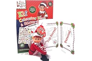 EUROAMZ Elfo Travieso de Navidad con Libro para Colorear, más 60 stiker, Certificado de adopción y Acceso Premium al Club Web CREA la Magia de la Navidad en Casa