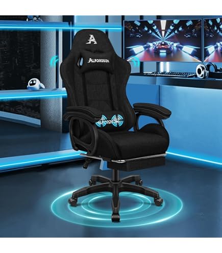 ALFORDSON Racing Gaming Chair, Massage Gamer Chair met 12 LED