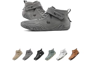 JXOPY Bottes hautes en cuir italien faites à la main, chaussures Beck imperméables, chaussures d'extérieur légères et antidérapantes for hommes for la randonnée, le camping et la conduite, bottes Chukka mon