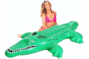 I LOVE FANCY DRESS LTD Inflatable Crocodile Pool Float - Crocodile Pool Party Float with Handles on the Back - 5 Foot (152 CM) (Pack of 1)