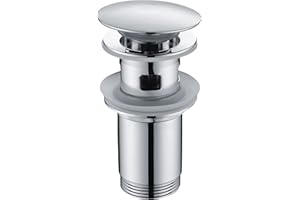 MICE COLLECTION IMEX Valvola a Click Clack Adatta per Lavelli e Bidi, Scarico Lavandino Facile Installazione Tappi di Scarico Lavabo, Universale con o senza Tassello, Pop-Up Cromato Lungo VCC005