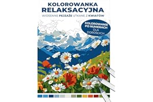 Kolorowanka relaksacyjna | Wiosenne pejzaże utkane z kwiatów | Kolorowanie po numerach dla dorosłych