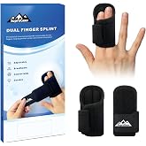 supregear Two Finger Splint (Pack of 2), Buddy Adjustable Bandage for Broken or Sprained Fingers Half Finger Ring Index Pinky