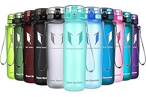 Sportowa butelka wody Super Sparrow - 350 ml / 500 ml / 750 ml / 1l / 1,5 l - Nietoksyczny bez BPA i ekologiczny plastik Tritan Co-poliester - do biegania, siłowni, jogi, na zewnątrz i na kemping