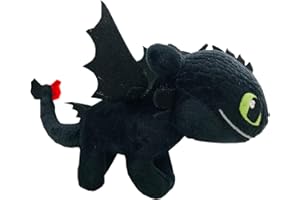 Play by Play HTTYD Dragons, como Entrenar a tu dragón - Peluche Desdentado (Toothless) Color Negro Calidad Super Soft 20cm (30cm Cola incluida) - 760017911