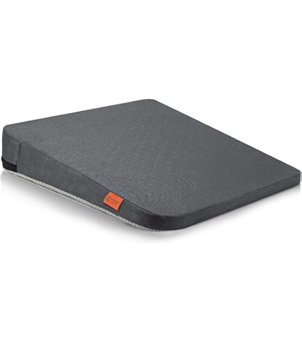 Cuscino A Cuneo Per Sedia Auto E Ufficio - In Cotone, Grigio Antracite, 35x35x6/1 Cm - Foto 4