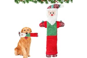 SEASBOES Piszcząca zabawka dla psa, zabawka dla psa, na Boże Narodzenie, interaktywna zabawka dla psa, piszcząca pluszowa zabawka, Święty Mikołaj, łoś, odpowiednia dla dużych, średnich i małych psów (A)